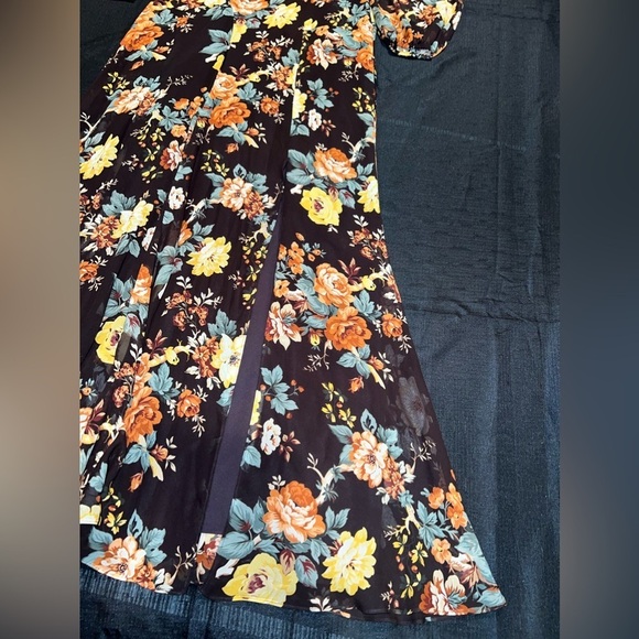 VERONICA BEARD Avani floral printed silk long sleeve maxi dress in size 0 - Picture 13 of 17